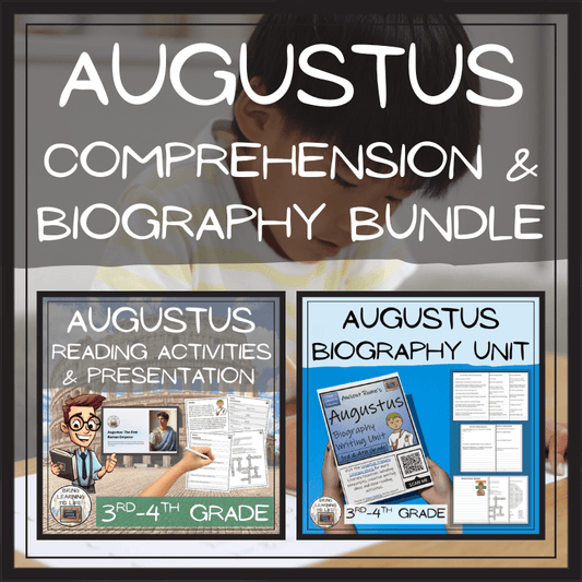 Augustus Close Reading & Biography Writing Bundle | 3rd Grade & 4th Grade