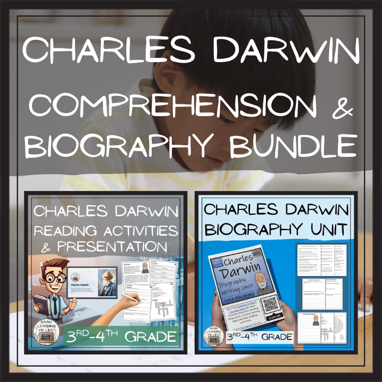 Charles Darwin Close Reading & Biography Bundle | 3rd Grade & 4th Grade