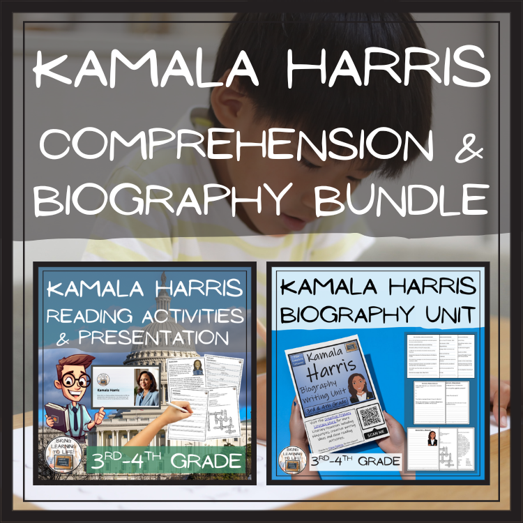 Kamala Harris Close Reading & Biography Bundle 3rd Grade & 4th Grade