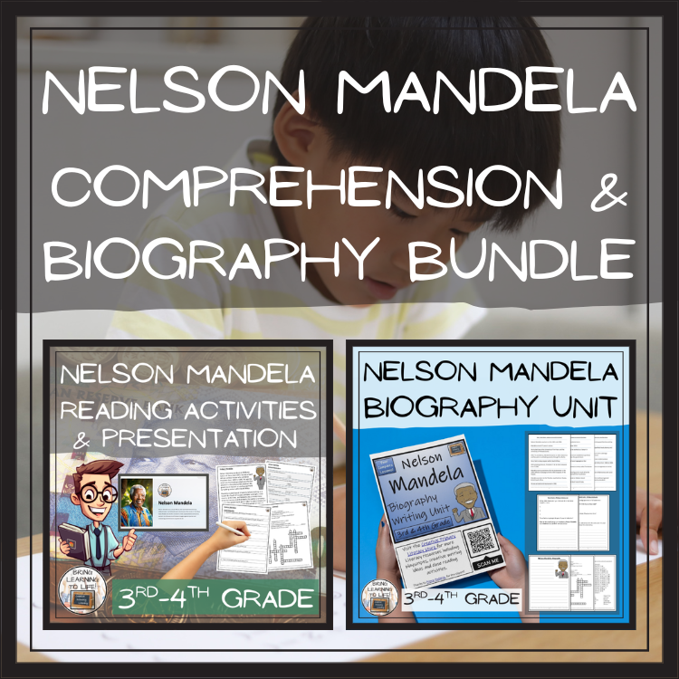 Nelson Mandela Close Reading & Biography Bundle | 3rd Grade & 4th Grade