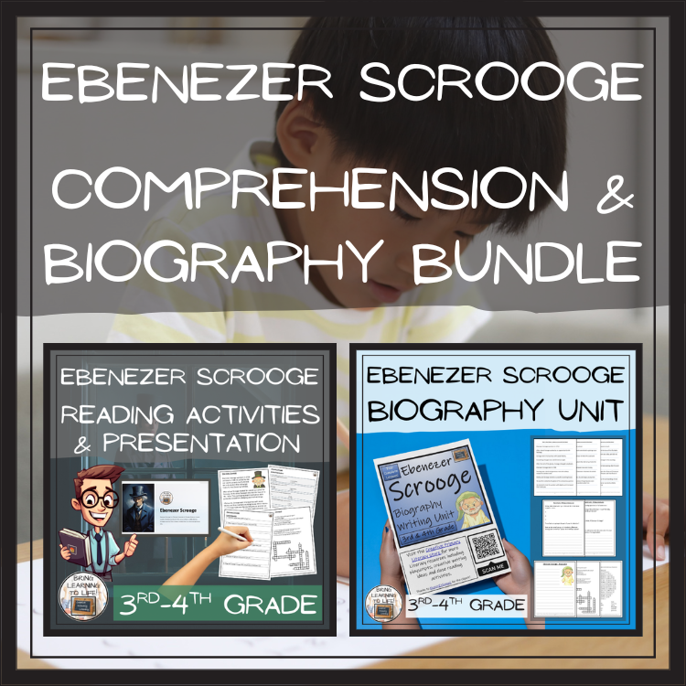 Ebenezer Scrooge Close Reading & Biography Bundle | 3rd Grade & 4th Grade