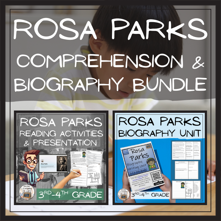 Rosa Parks Close Reading & Biography Bundle | 3rd Grade & 4th Grade
