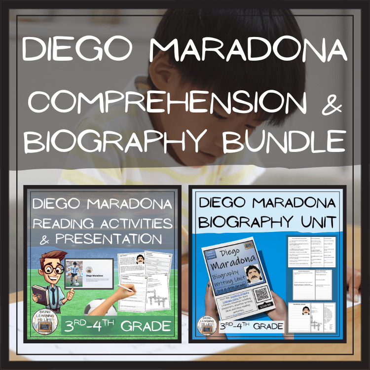 Diego Maradona Close Reading & Biography Bundle | 3rd Grade & 4th Grade