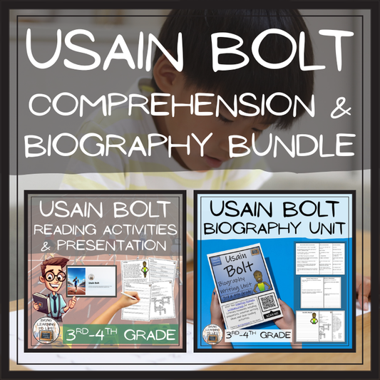 Usain Bolt Close Reading & Biography Bundle | 3rd Grade & 4th Grade
