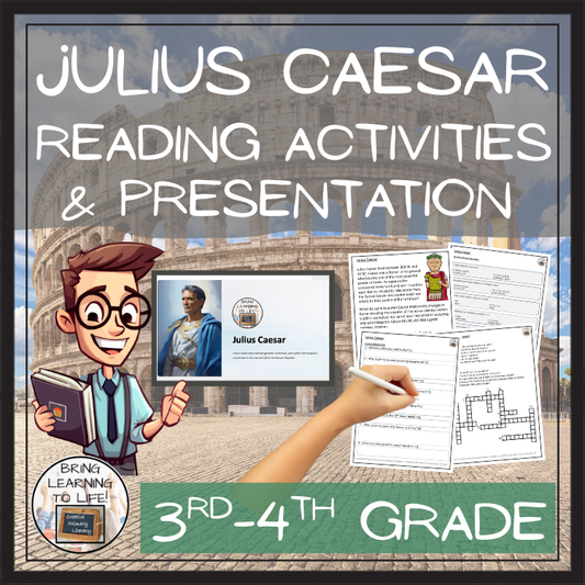 Julius Caesar Close Reading Comprehension Activities | 3rd Grade & 4th Grade