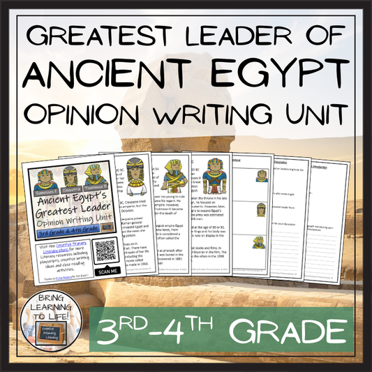 Ancient Egypt's Greatest Leader Opinion Writing Unit | 3rd & 4th Grade