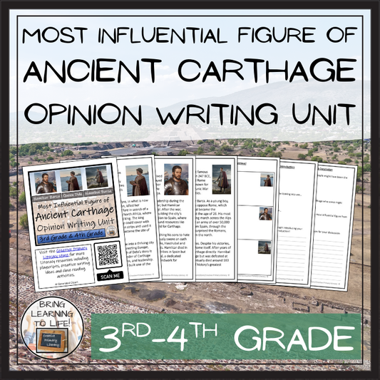 Most Influential of Ancient Carthage Opinion Writing Unit | 3rd & 4th Grade