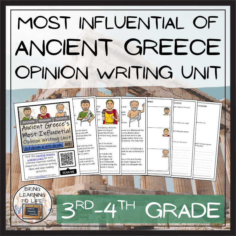 Most Influential Ancient Greece Opinion Writing Unit | 3rd Grade & 4th Grade