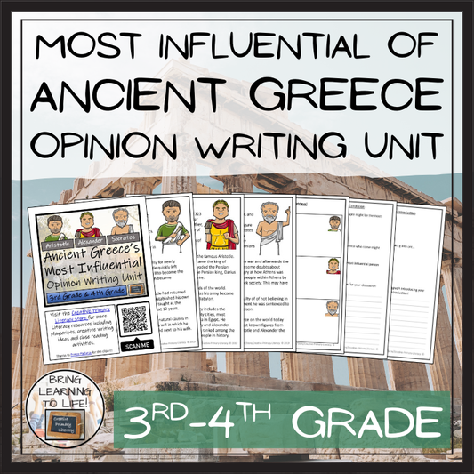 Most Influential Ancient Greece Opinion Writing Unit | 3rd Grade & 4th Grade