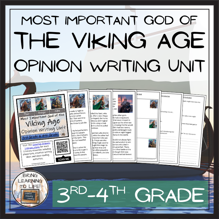 Most Important Viking God Opinion Writing Unit | 3rd Grade & 4th Grade