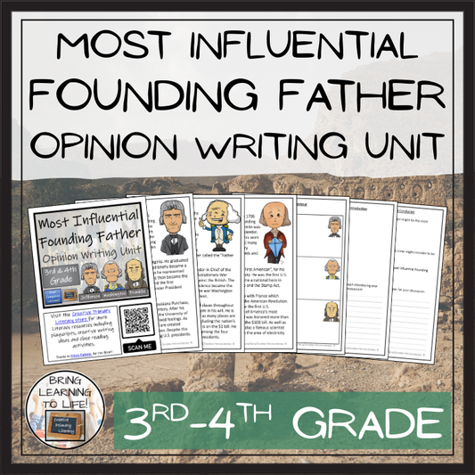 Most Influential Founding Father Opinion Writing Unit | 3rd Grade & 4th Grade