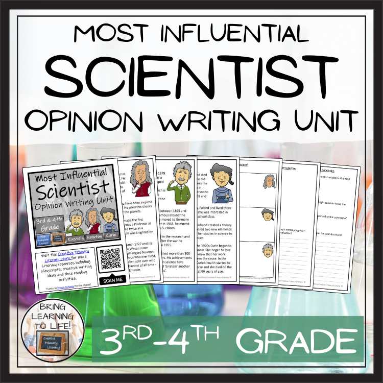 Most Influential Scientist Opinion Writing Unit | 3rd Grade & 4th Grade
