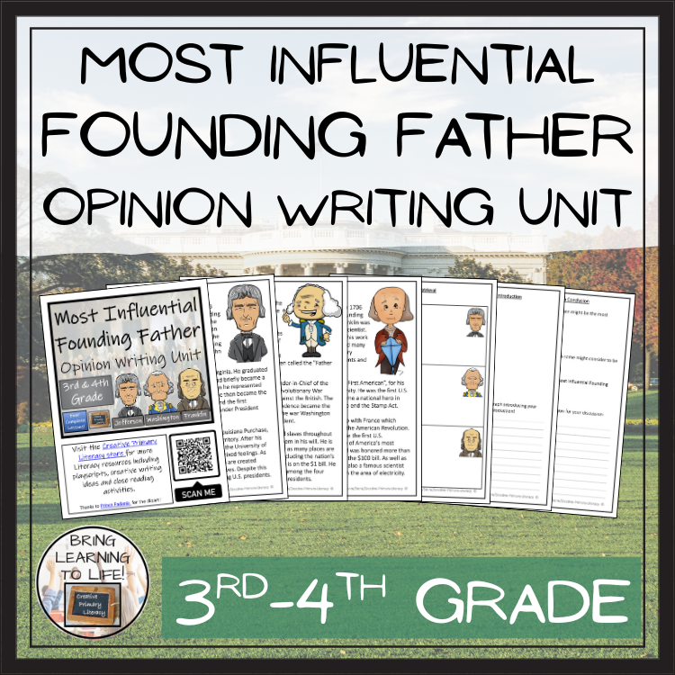 Most Influential Founding Father Opinion Writing Unit | 3rd Grade & 4th Grade
