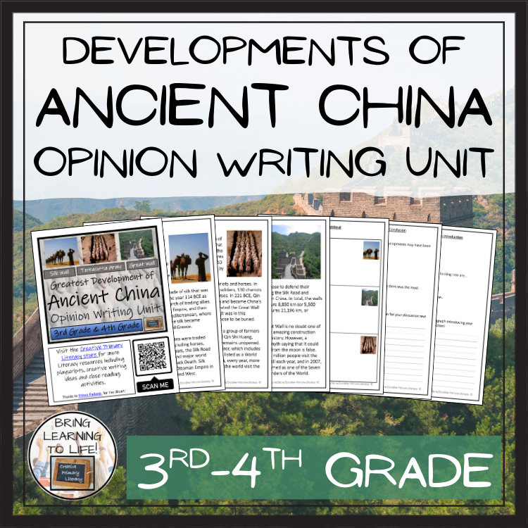Greatest Development of Ancient China Opinion Writing Unit | 3rd & 4th Grade
