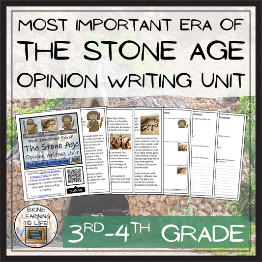 Most Important Era of the Stone Age Opinion Writing Unit | 3rd & 4th Grade