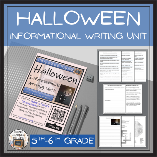 Halloween Informational Writing Unit | 5th Grade & 6th Grade