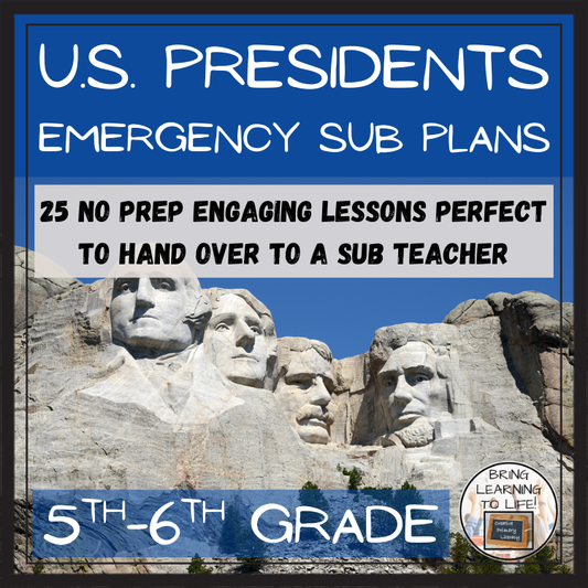 Emergency Sub Plans | American Presidents Bundle | 5th Grade & 6th Grade