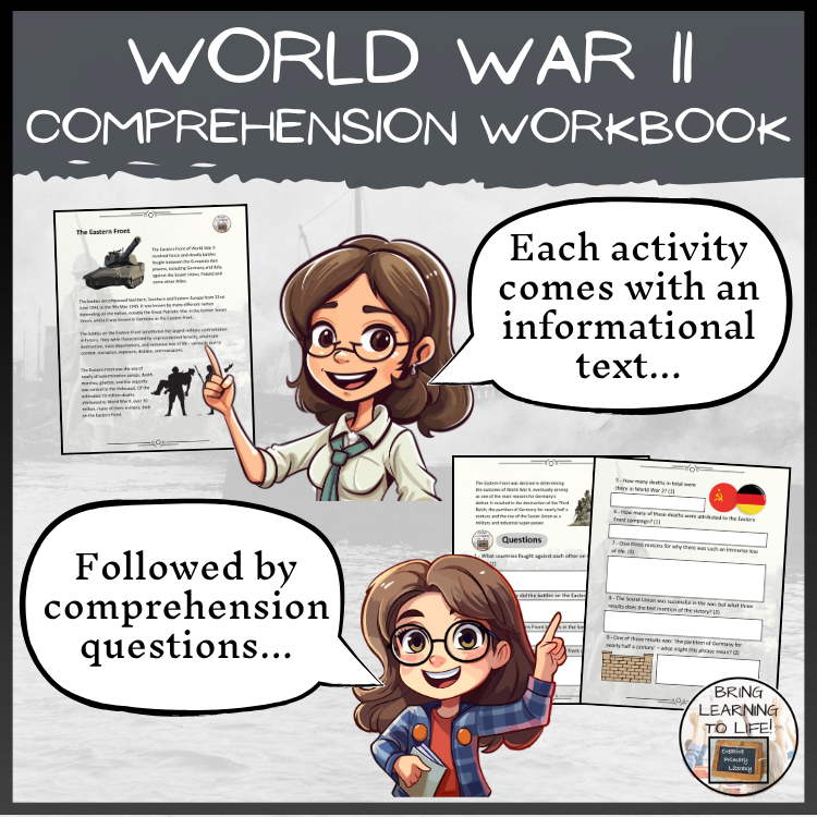 World War II Reading Comprehension Workbook | 5th-6th Grade