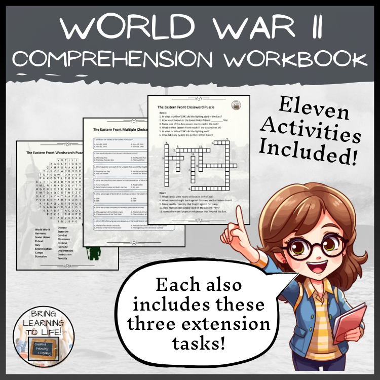 World War II Reading Comprehension Workbook | 5th-6th Grade