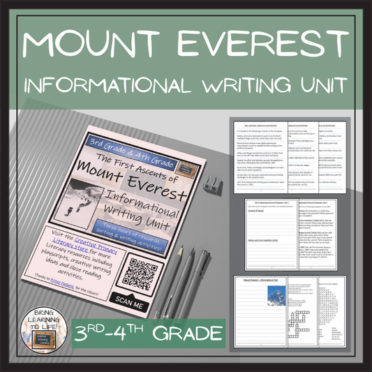 Mount Everest Informational Writing Unit | 3rd Grade & 4th Grade
