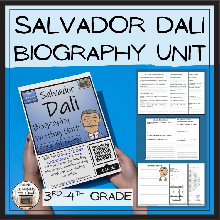 Salvador Dalí Biography Project & Writing Unit | 3rd Grade & 4th Grade