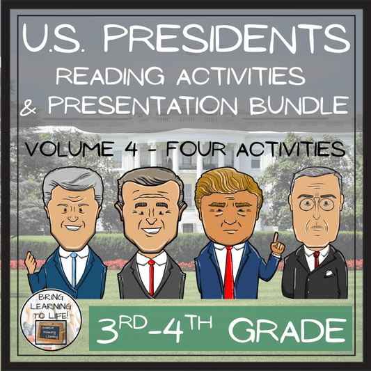 U.S. Presidents Volume 4 Close Reading Comprehension Bundle | 3rd & 4th Grade
