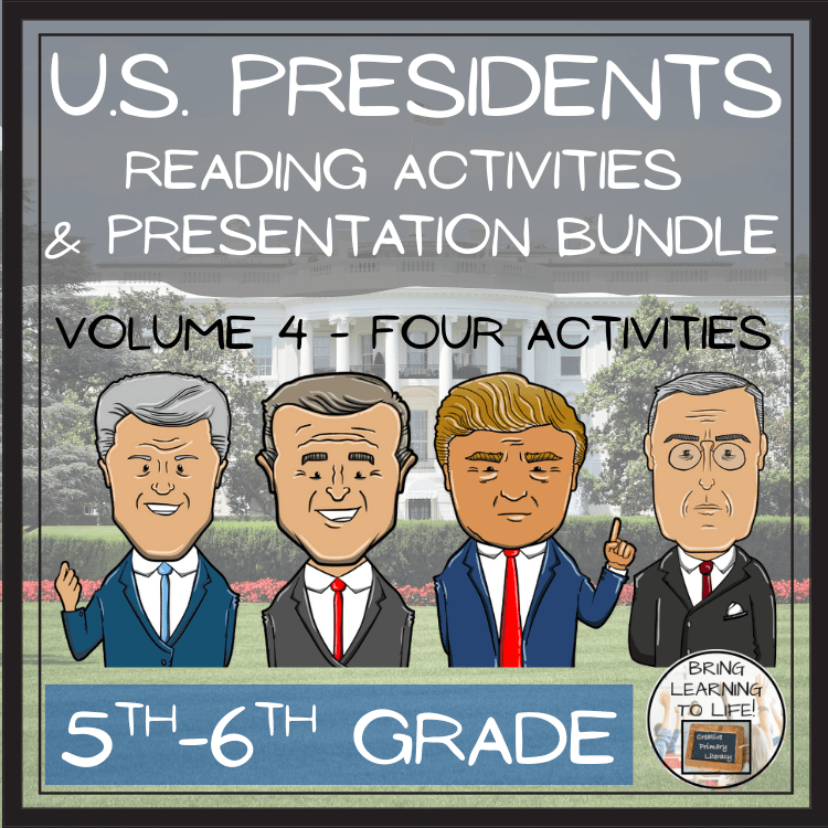 U.S. Presidents Volume 4 Close Reading Comprehension Bundle | 5th & 6th Grade