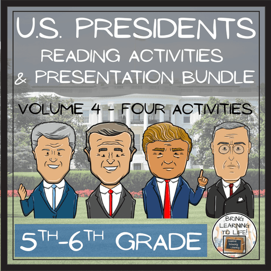 U.S. Presidents Volume 4 Close Reading Comprehension Bundle | 5th & 6th Grade