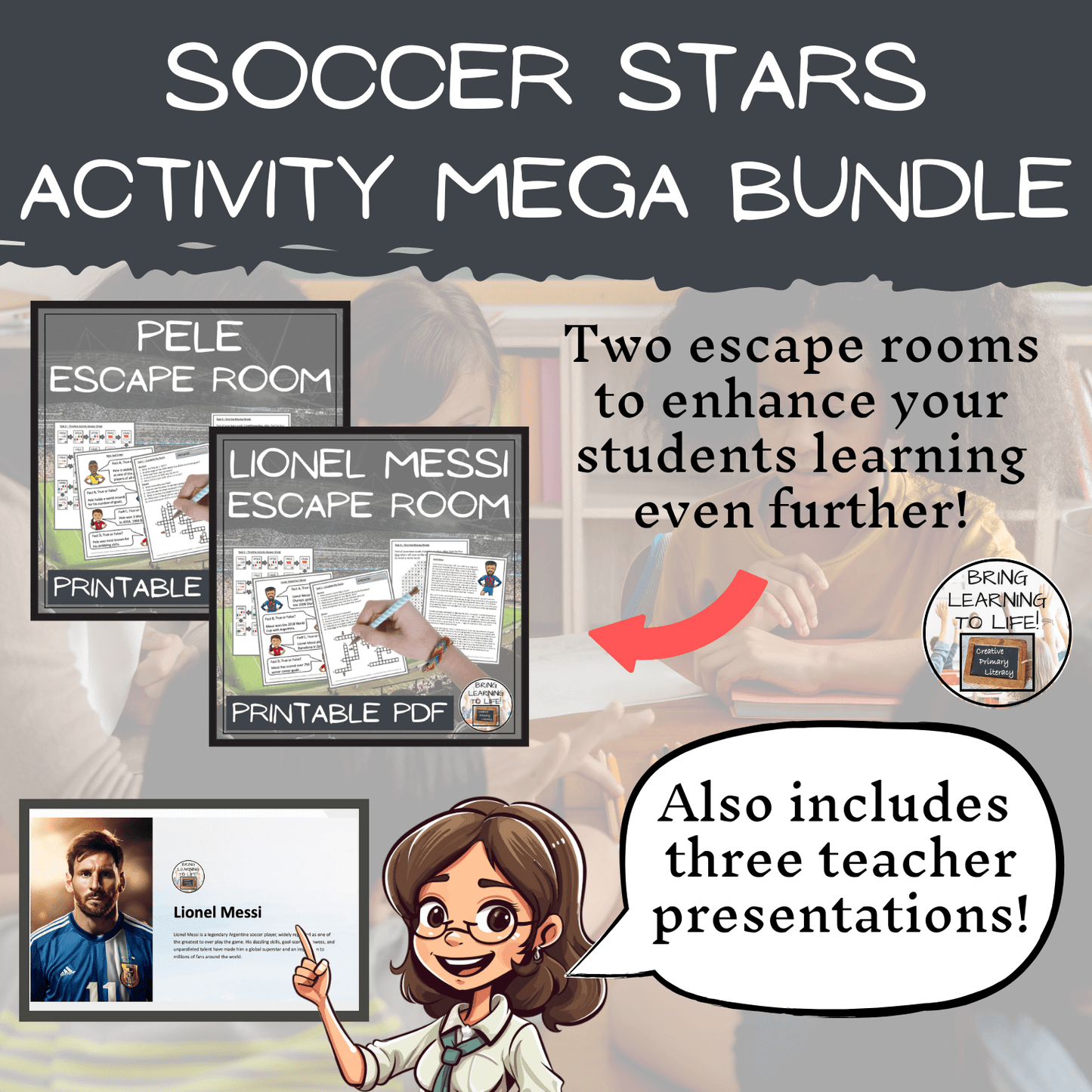 Greatest Soccer Stars Mega Bundle of Activities | 5th Grade & 6th Grade