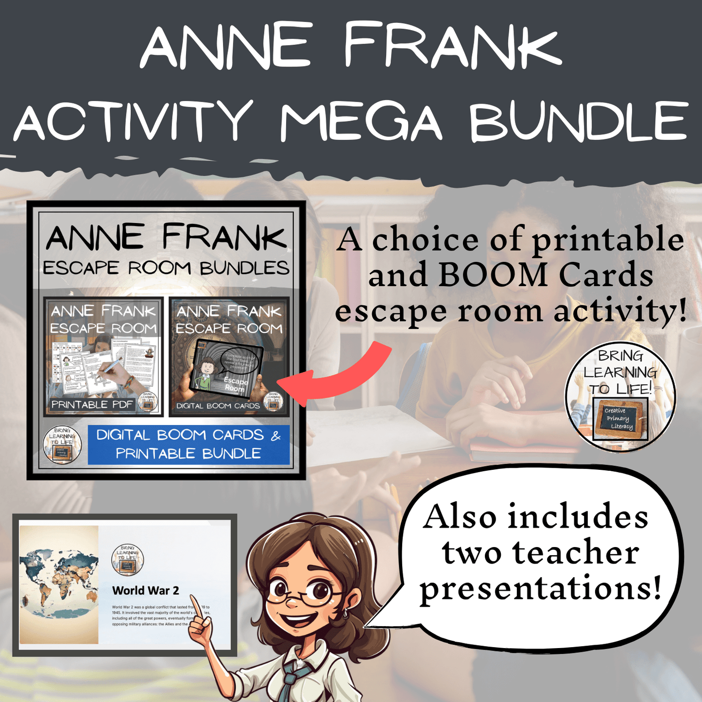 Anne Frank & the Holocaust Activity Bundle | 5th-6th Grade