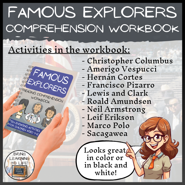 Famous Explorers Reading Comprehension Workbook | 5th-6th Grade