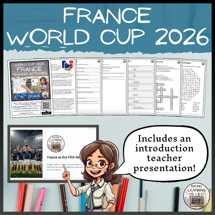 France World Cup 2026 Reading Comprehension Activities | 5th–6th Grade