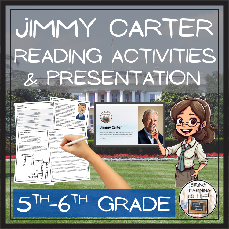 Jimmy Carter Close Reading Comprehension Activities | 5th Grade & 6th Grade