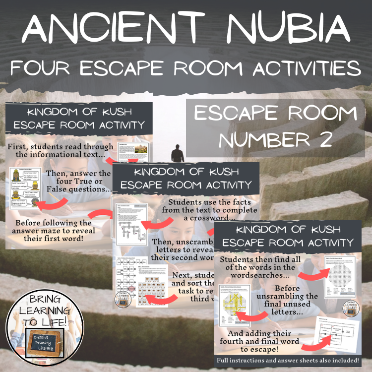 Ancient Nubia Escape Room Activity Bundle | 5th & 6th Grade