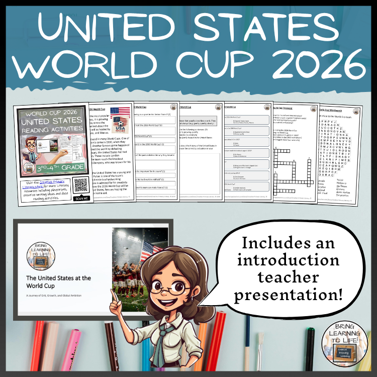 United States World Cup 2026 Reading Comprehension Activities | 3rd–4th Grade