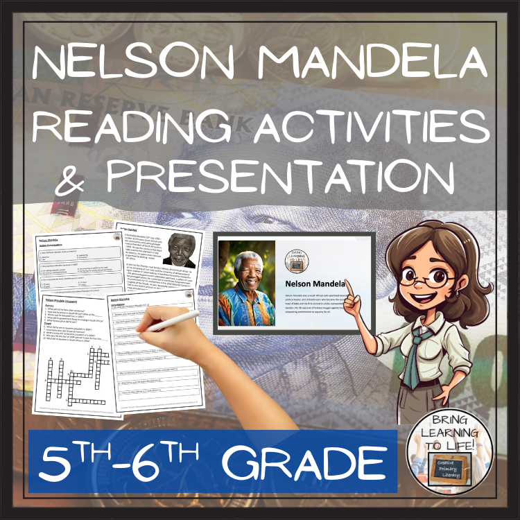 Nelson Mandela Close Reading Comprehension Activity | 5th Grade & 6th Grade