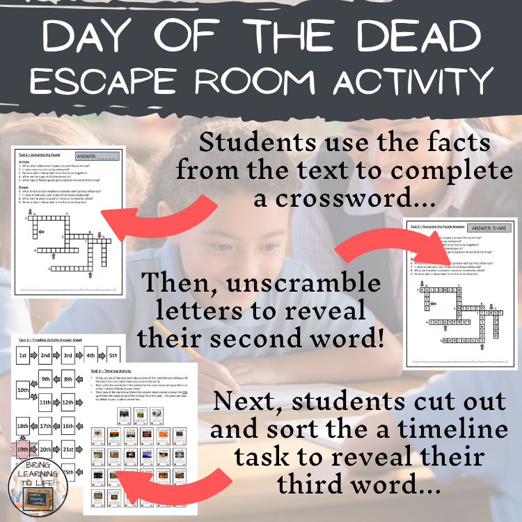 Day of the Dead Escape Room Activity | Reading Comprehension Game 5th–6th Grade