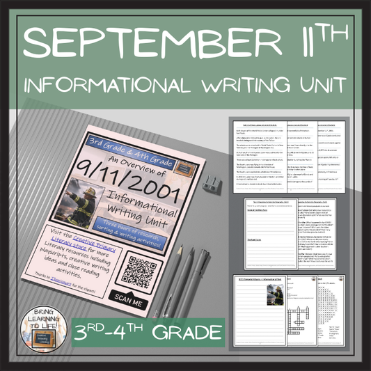 9/11 Terrorist Attacks Informational Writing Unit | 3rd Grade & 4th Grade