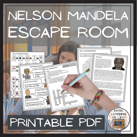 Nelson Mandela Escape Room | Social Studies & History Activity