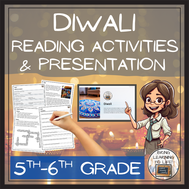 Diwali Close Reading Comprehension Activities | 5th Grade & 6th Grade