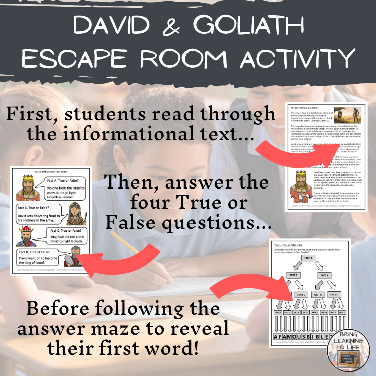 David and Goliath Story Escape Room | Social Studies & Bible Studies Activity