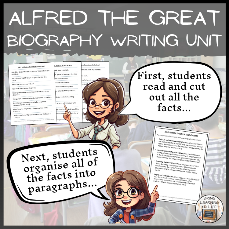 Alfred the Great Biography Project & Writing Unit | 5th Grade & 6th Grade