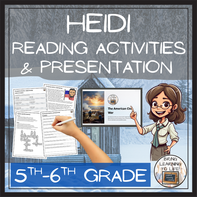 Heidi Fiction Close Reading Comprehension | 5th Grade & 6th Grade