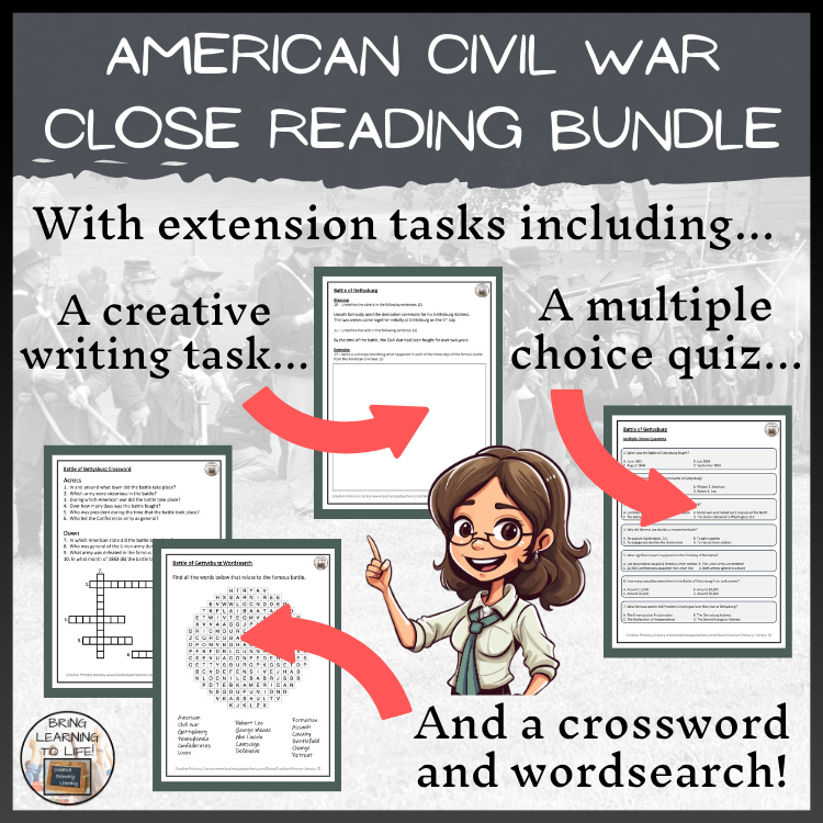 American Civil War Close Reading Activity Bundle | 5th & 6th Grade
