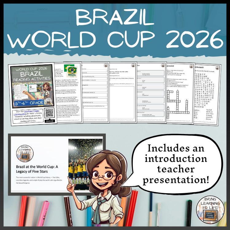 Brazil World Cup 2026 Reading Comprehension Activities | 5th–6th Grade