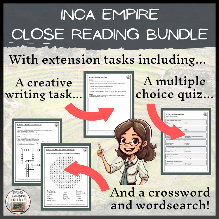 Inca Empire Close Reading Comprehension Bundle | 5th Grade & 6th Grade