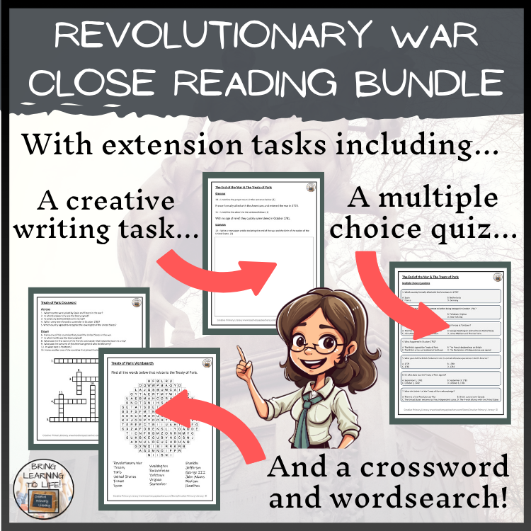 American Revolutionary War Close Reading Comprehension Bundle | 5th & 6th Grade