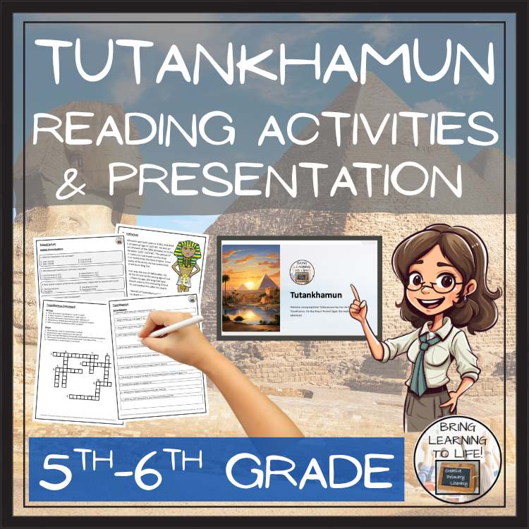 Tutankhamun Close Reading Comprehension Activities | 5th Grade & 6th Grade
