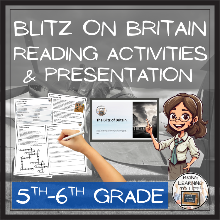 Blitz on Britain World War II Close Reading Comprehension | 5th & 6th Grade