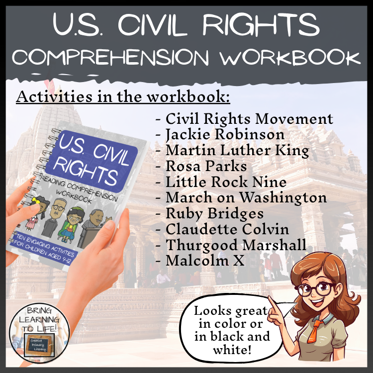 U.S. Civil Rights Reading Comprehension Workbook | 5th-6th Grade